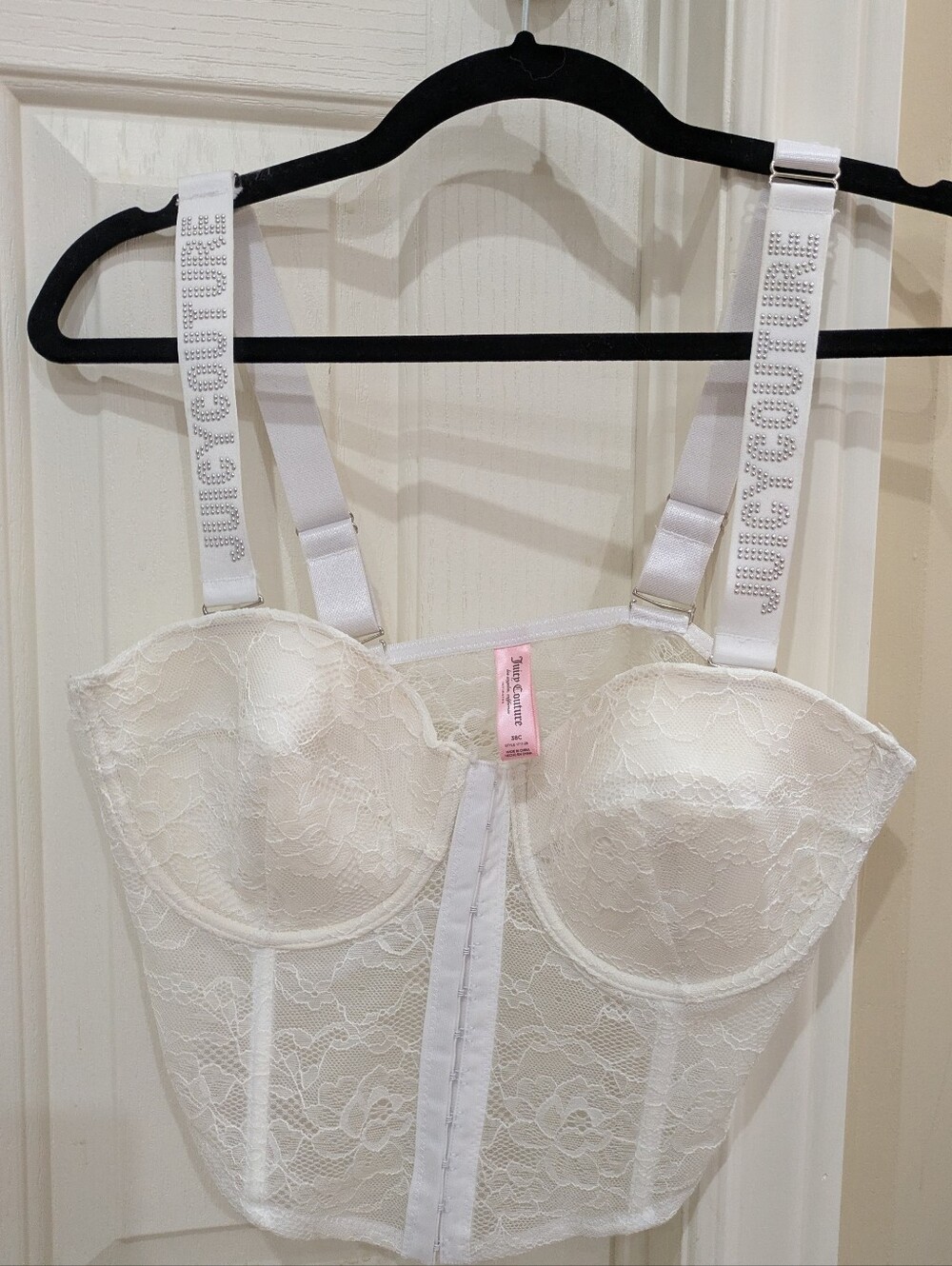 NWOT Y2K Juicy Couture White Lace Longline Bustier Bra Corset